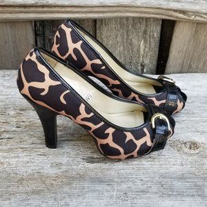 Massimo Black and Tan Platform Heels